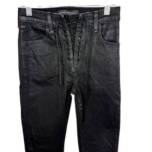 J Brand x Steph Shep High Rise Lace up Skinny Jeans in Black Vendetta -  Size 24